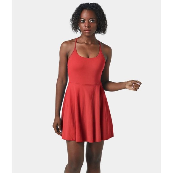 Halara Everyday Cloudful Padded Pocket 2-in-1 Activity Dress Poinsettia XS - Picture 2 of 6